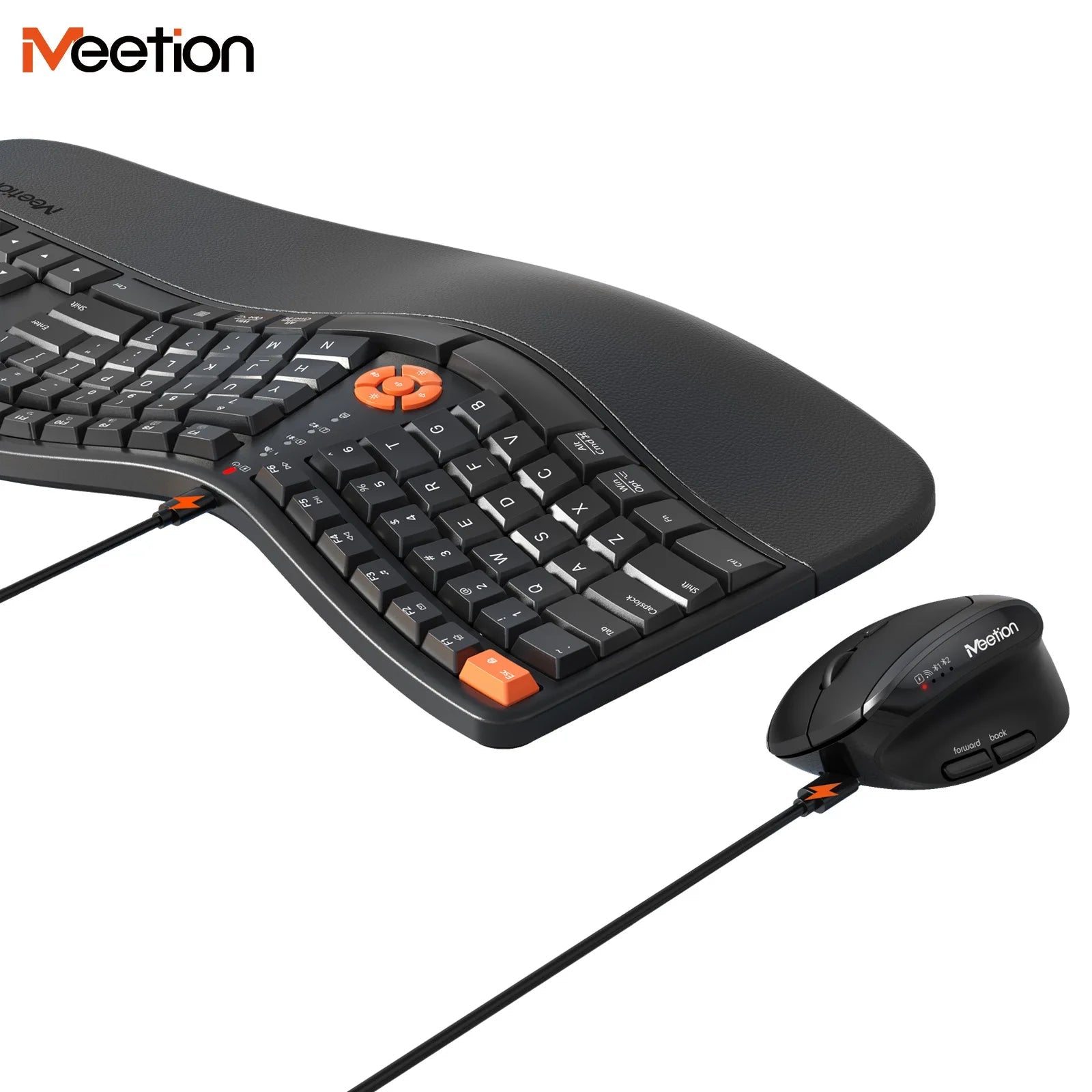 Premium Ergonomic Dual-Mode 2.4G/Bluetooth Rechargeable Keyboard And Mouse Combo,3 Colors Wrist Rest&Multimedia Keyboard Set - Velvet Haven