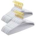 Premium Velvet Hangers Pack 30/60 Pack Heavy duty - Non Slip Slimline - Velvet Suit Hangers White - Gold Hooks,Space Saving Clothes Hangers - Velvet Haven