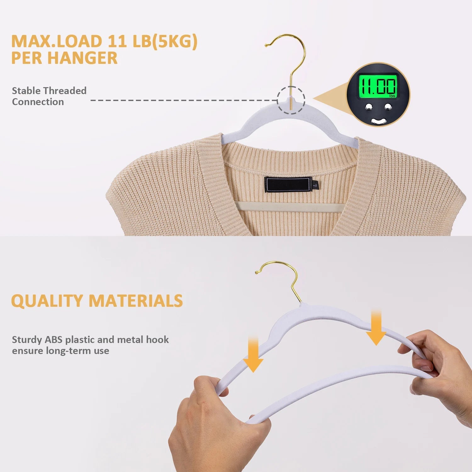 Premium Velvet Hangers Pack 30/60 Pack Heavy duty - Non Slip Slimline - Velvet Suit Hangers White - Gold Hooks,Space Saving Clothes Hangers - Velvet Haven