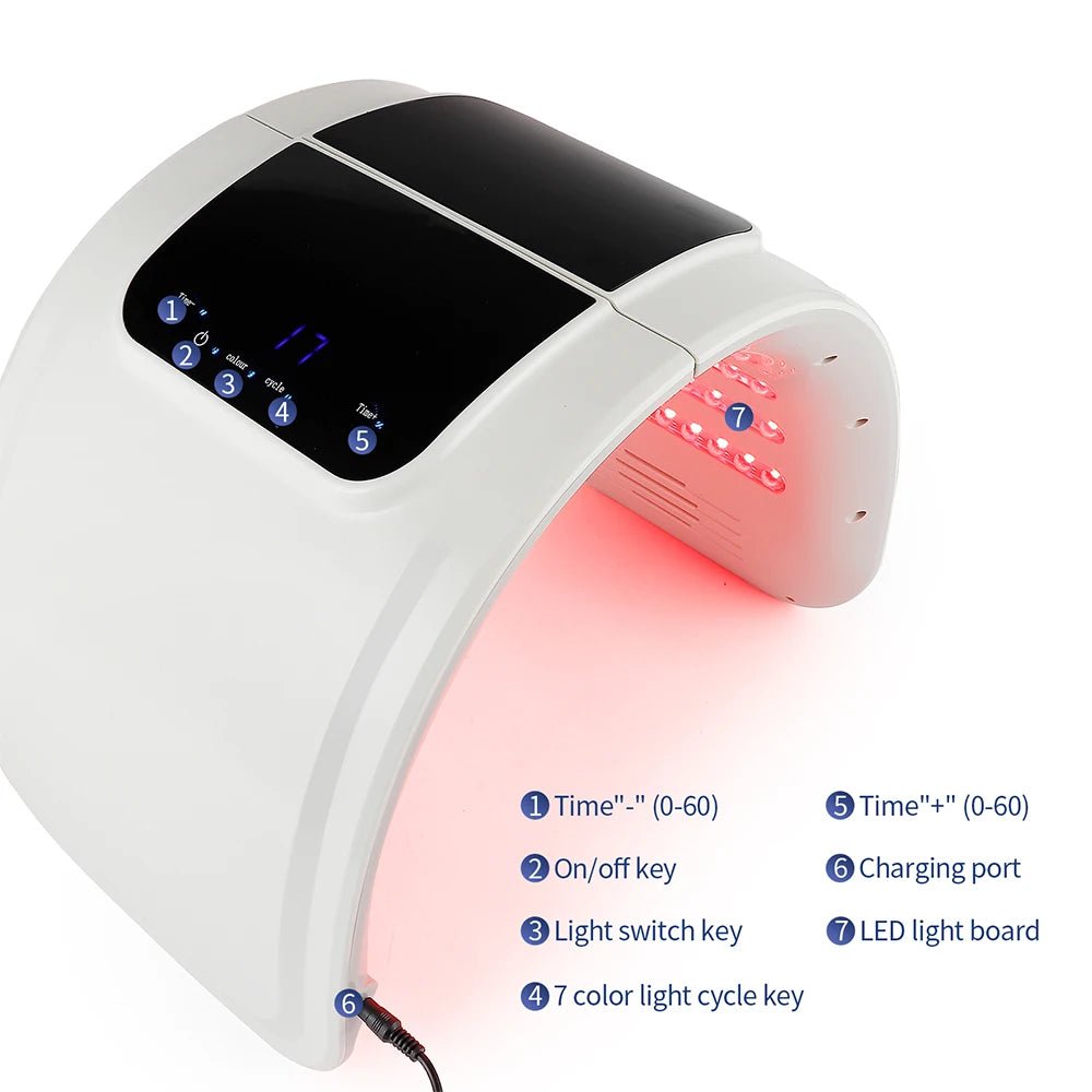Professional 7 Colors PDT LED Mask Facial Red Light Therapy Skin Rejuvenation Device Face Lift Anti Wrinkle Beauty Machine - Velvet Haven