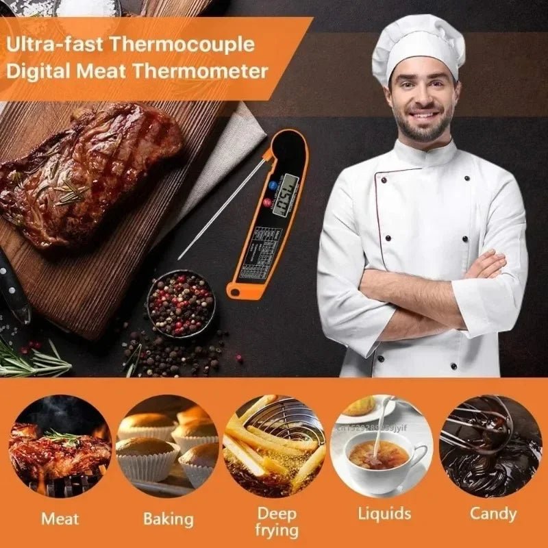 Professional Meat Thermometer Digital Instant Read With High Accuracy Waterproof & Backlit For Grill BBQ Oven Kitchen - Velvet Haven