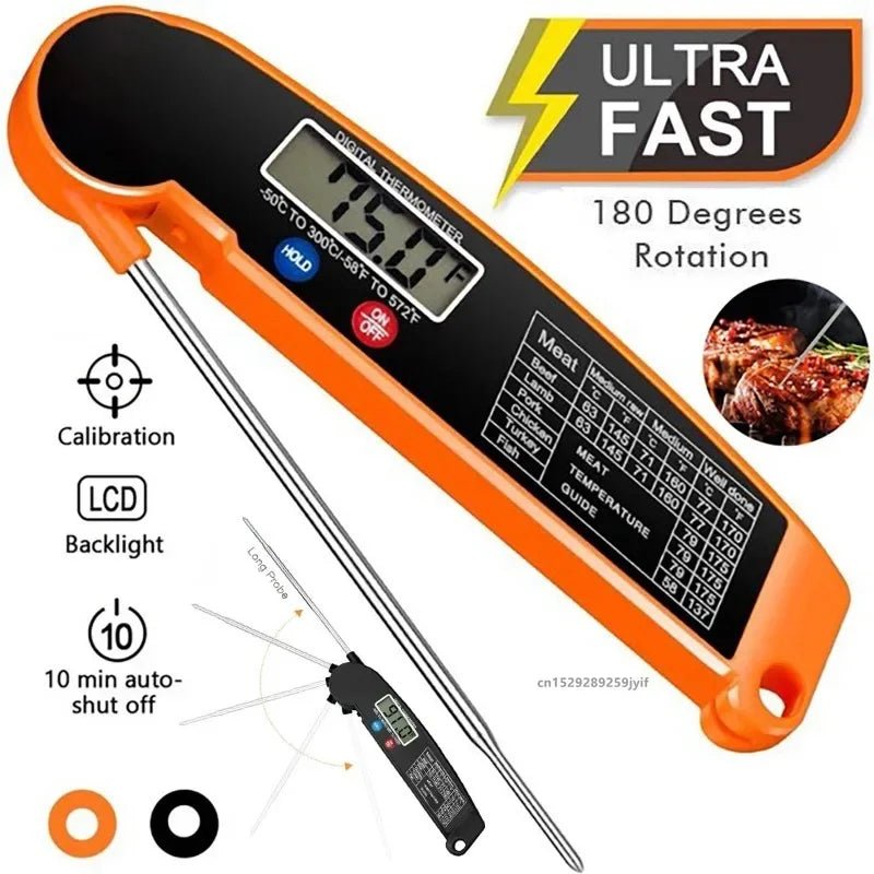 Professional Meat Thermometer Digital Instant Read With High Accuracy Waterproof & Backlit For Grill BBQ Oven Kitchen - Velvet Haven