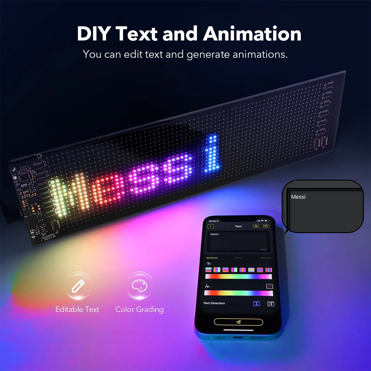 Programmable RGB LED Matrix Pixel Sign for Car & Shop - Velvet Haven