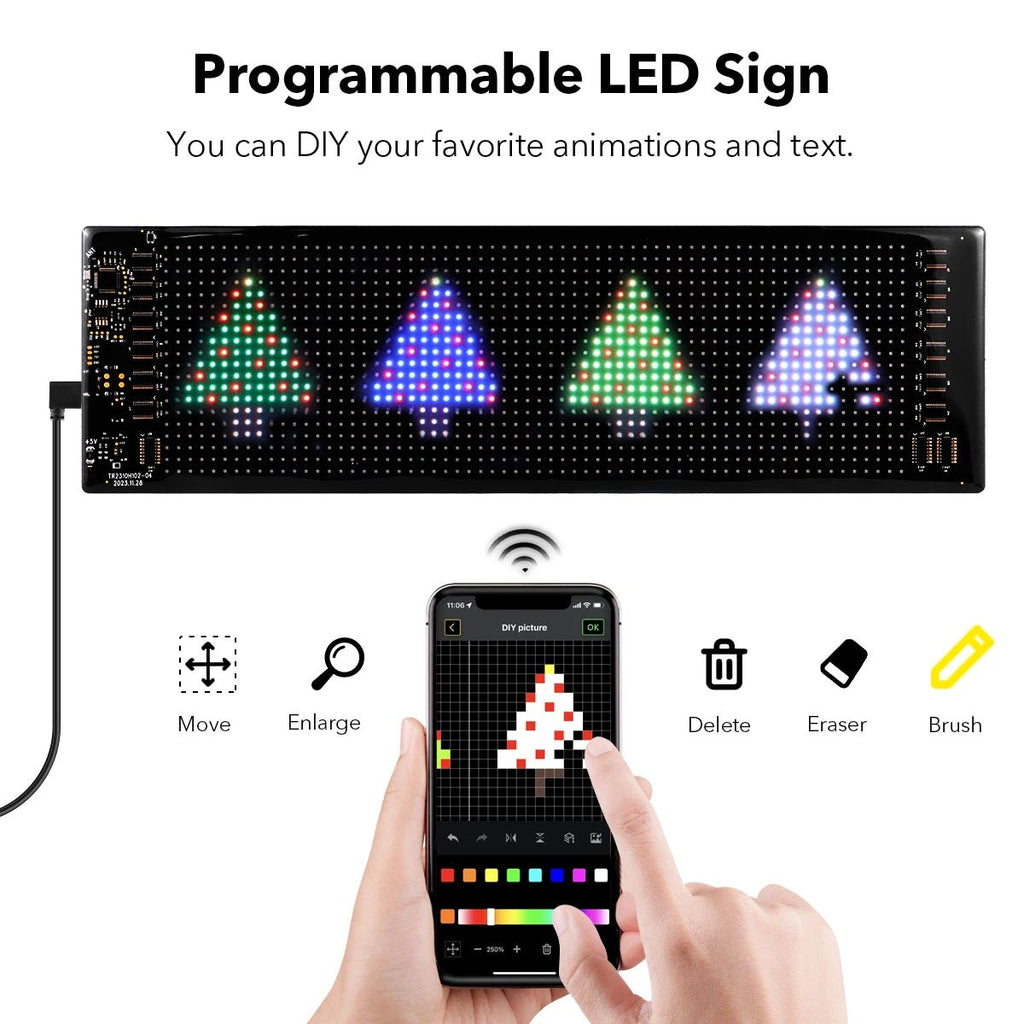 Programmable RGB LED Matrix Pixel Sign for Car & Shop - Velvet Haven