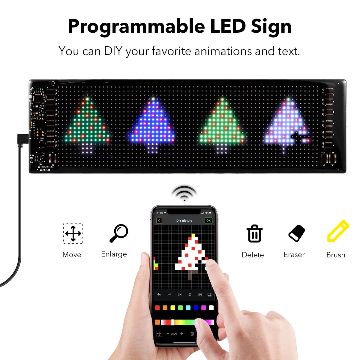 Programmable RGB LED Matrix Pixel Sign for Car & Shop - Velvet Haven