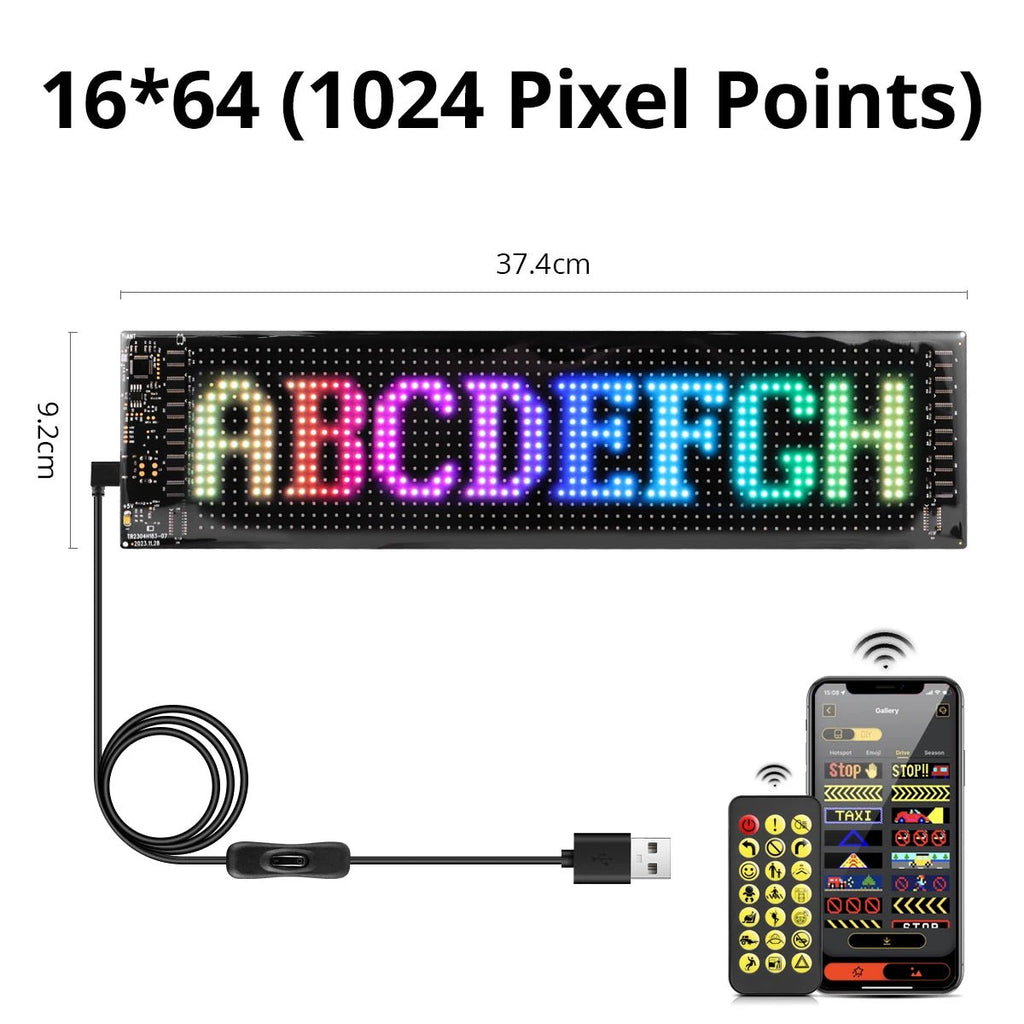 Programmable RGB LED Matrix Pixel Sign for Car & Shop - Velvet Haven