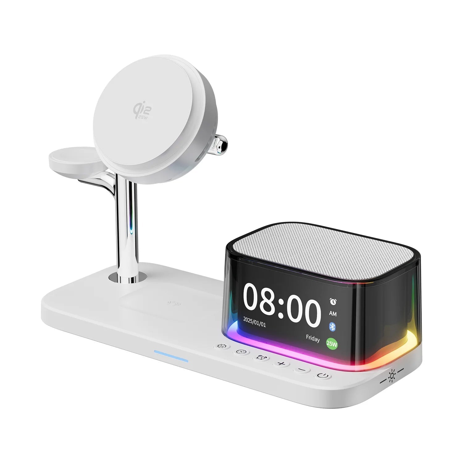 Qi2 25W 5 in 1 Magnetic Wireless Charger Stand with Speaker 25W Fast Charging for Iphone 17 16 15 Pro Max, Airpods,iwatch - Velvet Haven