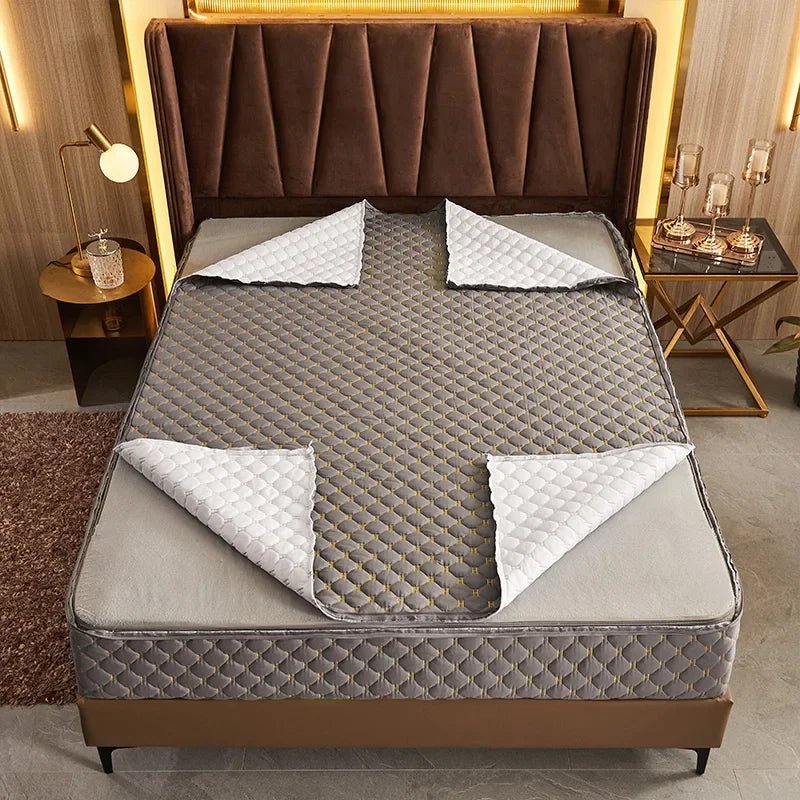 Quilted Zippered Mattress Protector Cotton-Polyester Cover - Velvet Haven