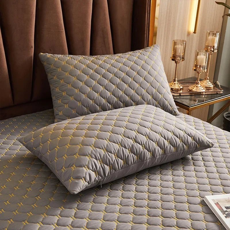 Quilted Zippered Mattress Protector Cotton-Polyester Cover - Velvet Haven