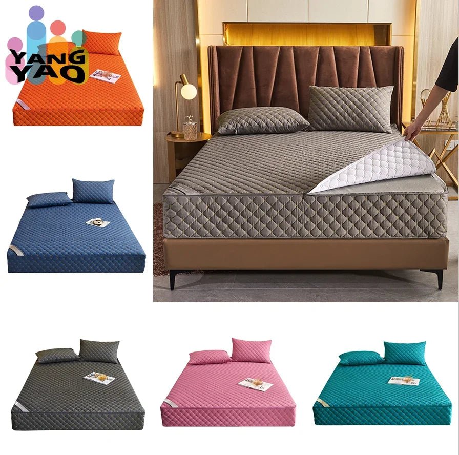 Quilted Zippered Mattress Protector Cotton-Polyester Cover - Velvet Haven