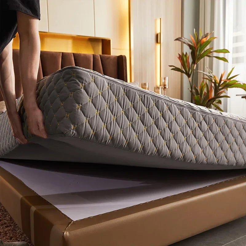 Quilted Zippered Mattress Protector Cotton-Polyester Cover - Velvet Haven