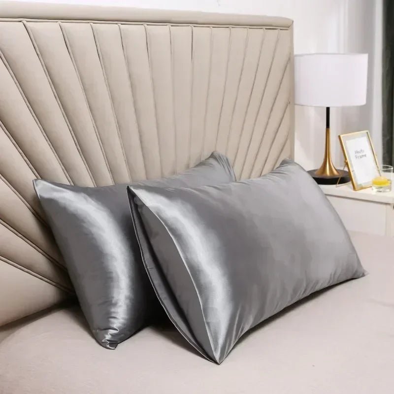 100% mulberry silk pillowcase in a luxury bedroom setting