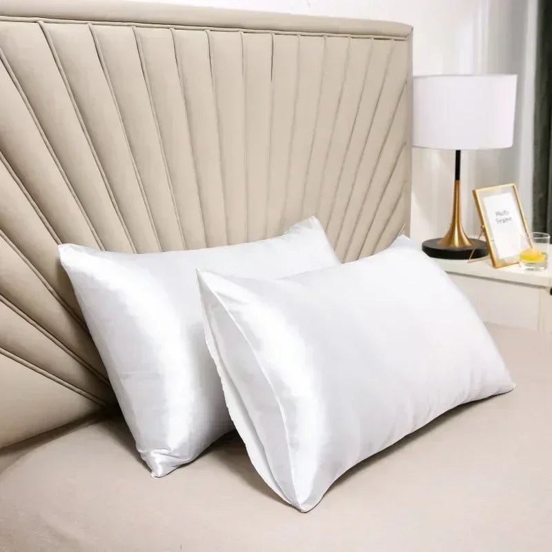 100% mulberry silk pillowcase in a luxury bedroom setting