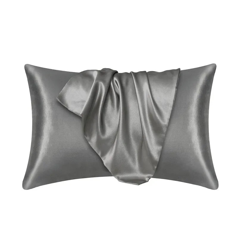 100% mulberry silk pillowcase in a luxury bedroom setting