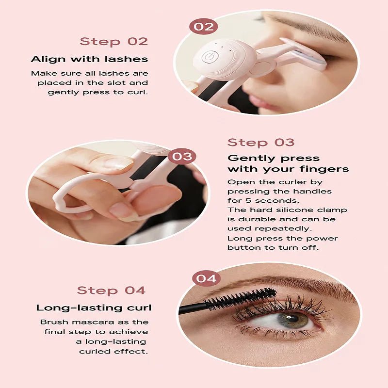 Rechargeable Heated Eyelash Curler for Long-Lasting Lift - Velvet Haven