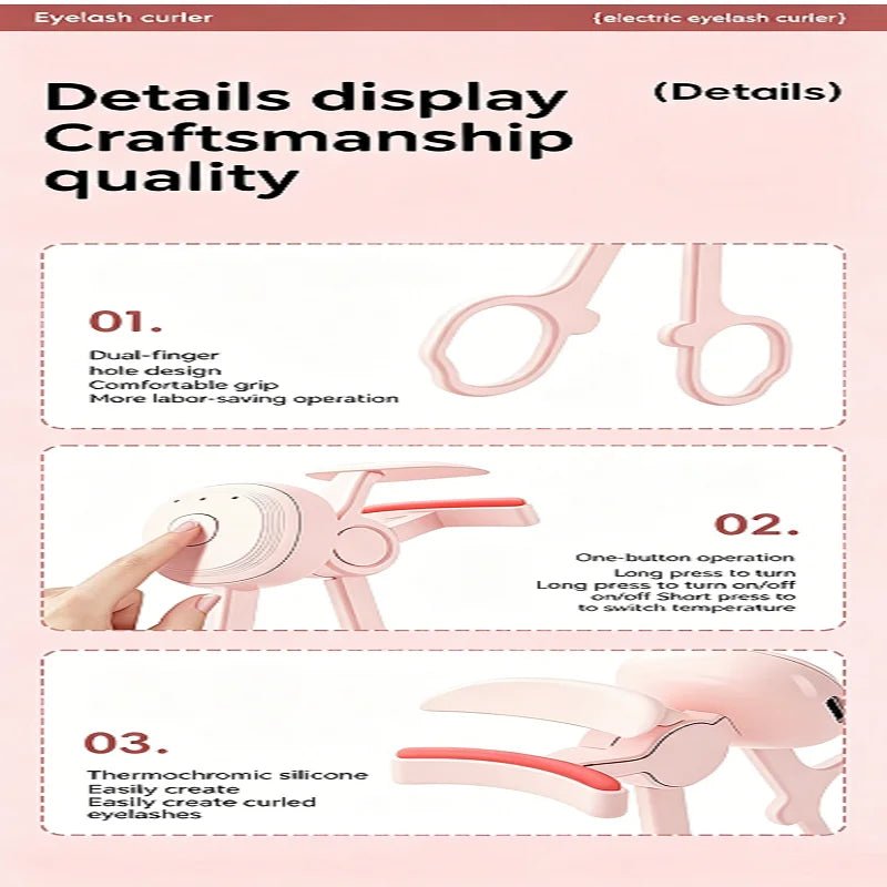 Rechargeable Heated Eyelash Curler for Long-Lasting Lift - Velvet Haven