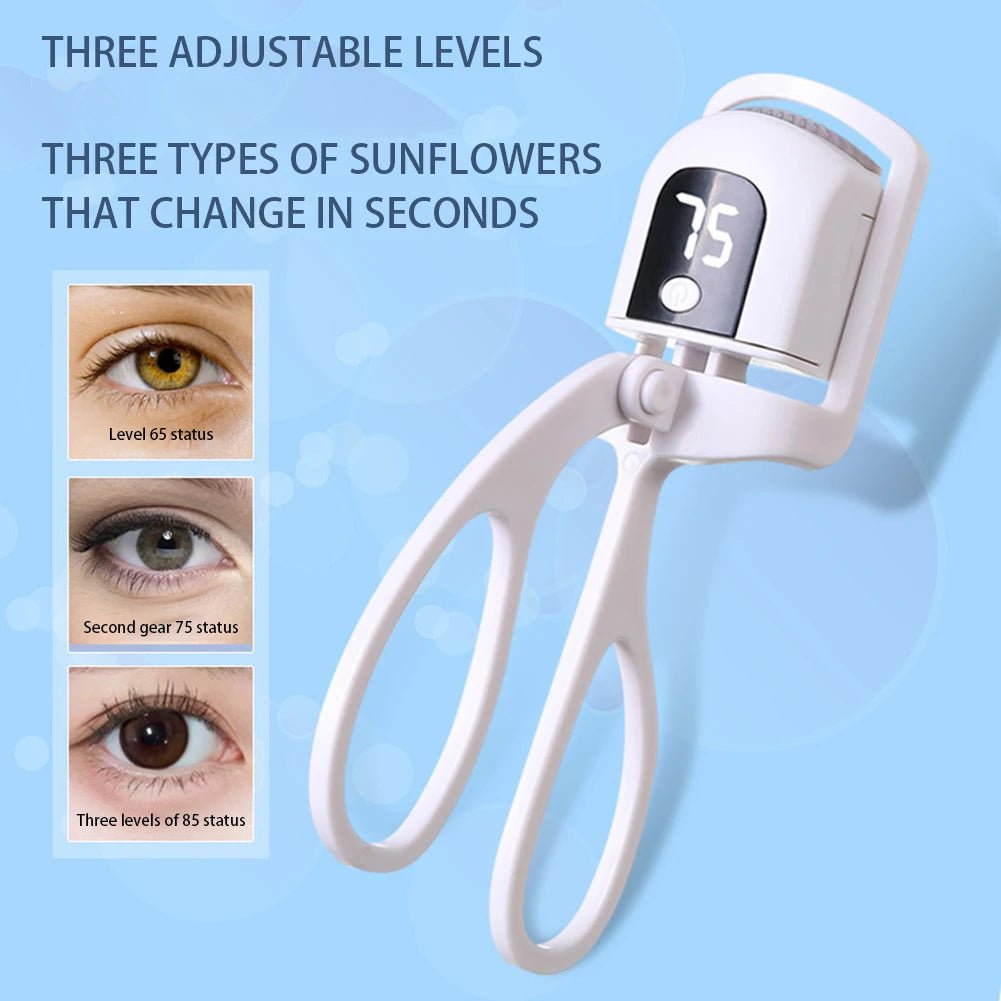 Rechargeable Heated Eyelash Curler with 3 Levels, 30-Second Preheat - Velvet Haven