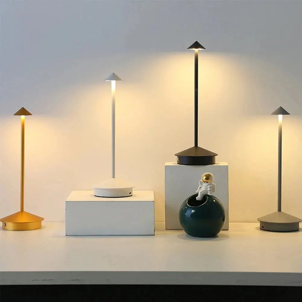 Rechargeable Table LED Lamp Touch Sensor Night Desk Lamp for Restaurant Hotel Bar Bedroom 3 Color Temperatures Stepless Dimming - Velvet Haven