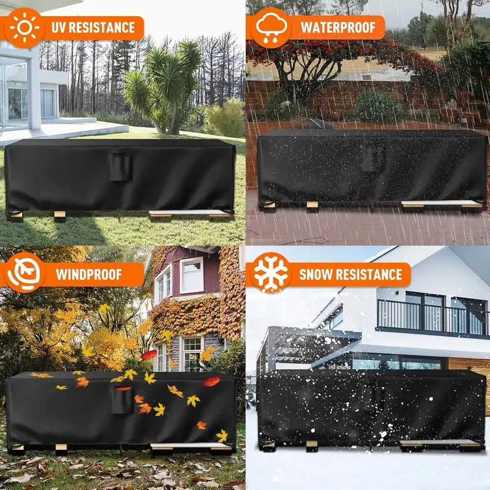 Rectangular Patio Furniture Covers Heavy Duty Table and Chairs Cover,Anti-Fading Outdoor Waterproof 420D Furniture Cover 222Size - Velvet Haven