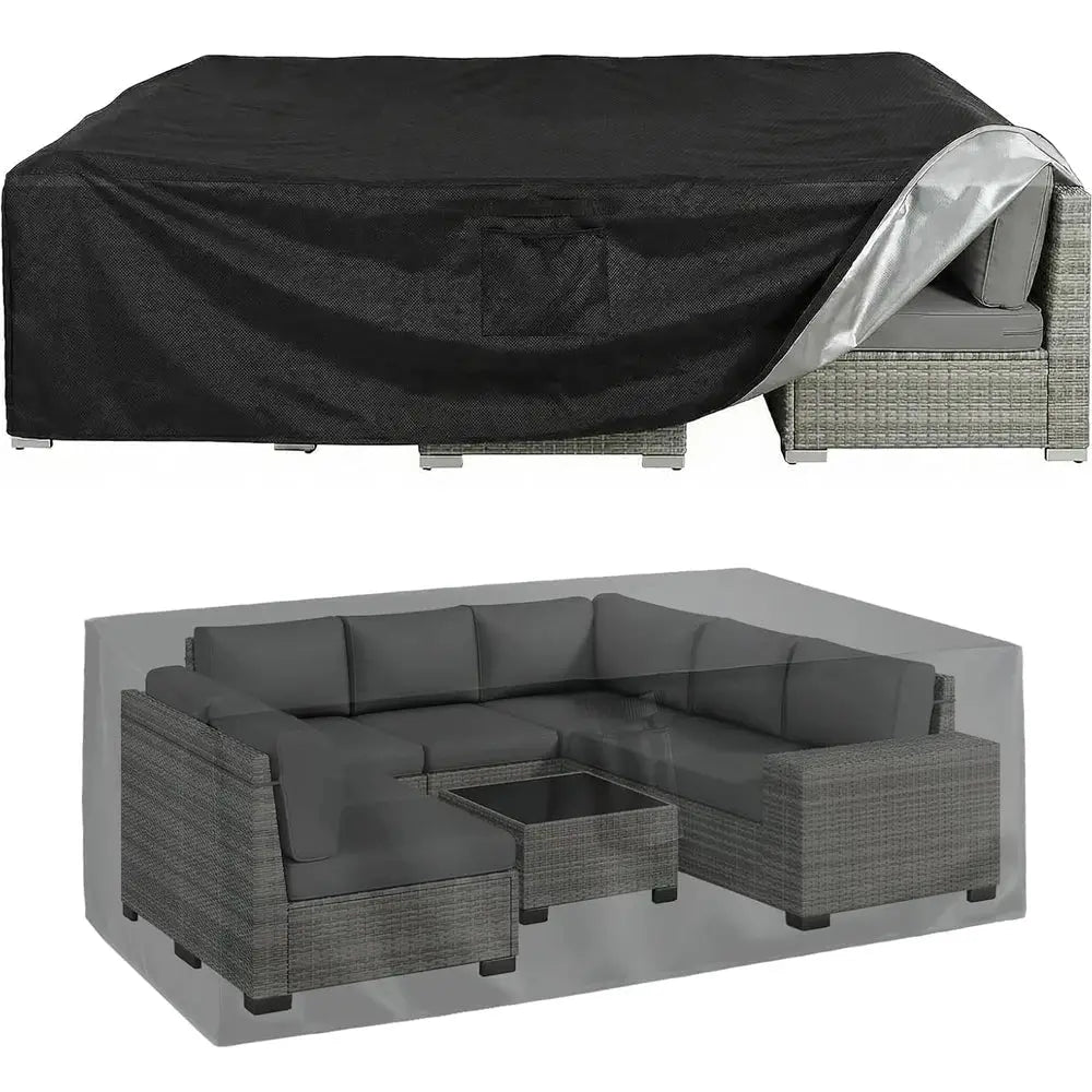 Rectangular Patio Furniture Covers Heavy Duty Table and Chairs Cover,Anti-Fading Outdoor Waterproof 420D Furniture Cover 222Size - Velvet Haven