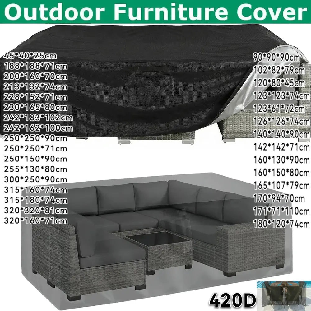 Rectangular Patio Furniture Covers Heavy Duty Table and Chairs Cover,Anti-Fading Outdoor Waterproof 420D Furniture Cover 222Size - Velvet Haven