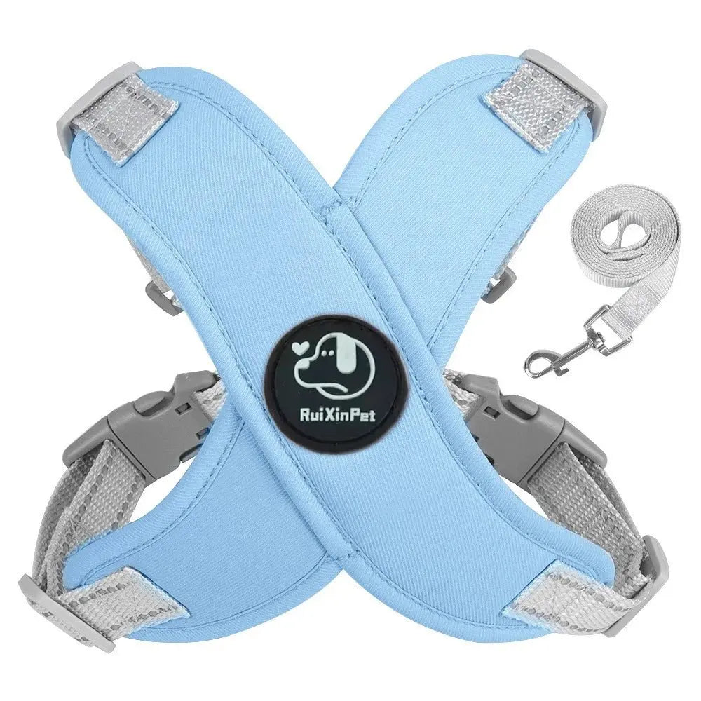Reflective Dog Vest Harness Leash Set Soft Adjustable No Pull Pet Puppy Chest Strap for Small Medium Dogs Cats Pug Daily Walking - Velvet Haven