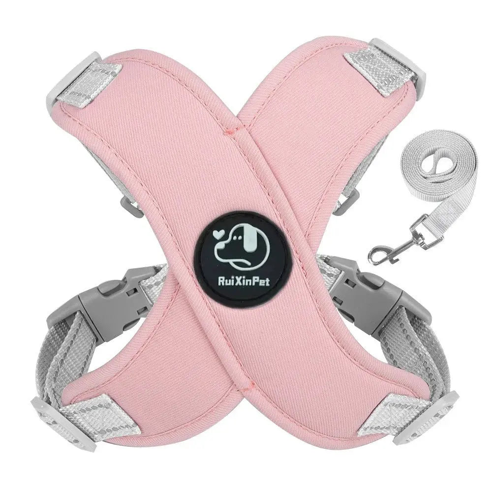 Reflective Dog Vest Harness Leash Set Soft Adjustable No Pull Pet Puppy Chest Strap for Small Medium Dogs Cats Pug Daily Walking - Velvet Haven