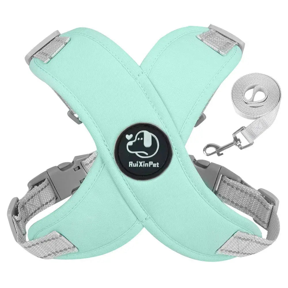 Reflective Dog Vest Harness Leash Set Soft Adjustable No Pull Pet Puppy Chest Strap for Small Medium Dogs Cats Pug Daily Walking - Velvet Haven