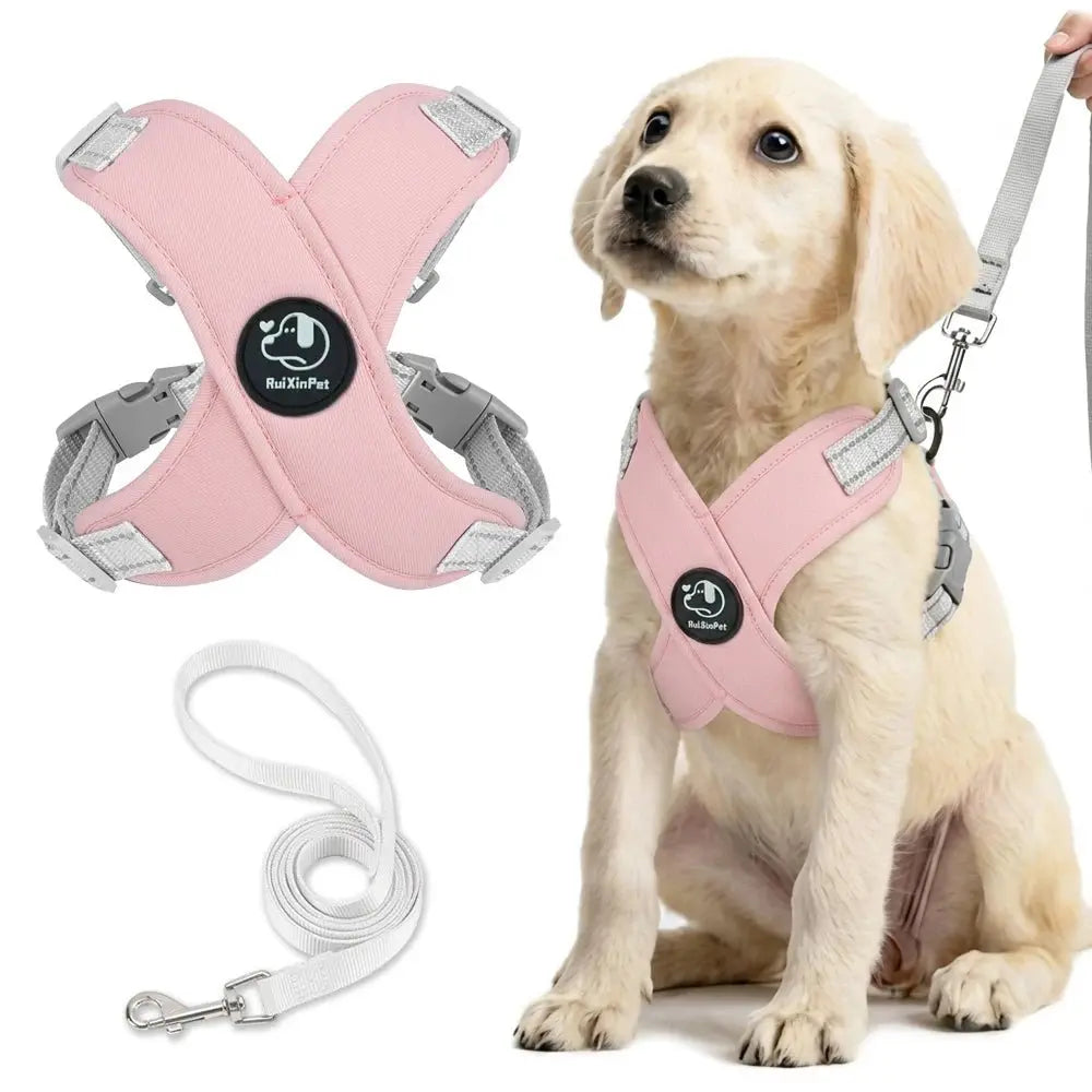 Reflective Dog Vest Harness Leash Set Soft Adjustable No Pull Pet Puppy Chest Strap for Small Medium Dogs Cats Pug Daily Walking - Velvet Haven