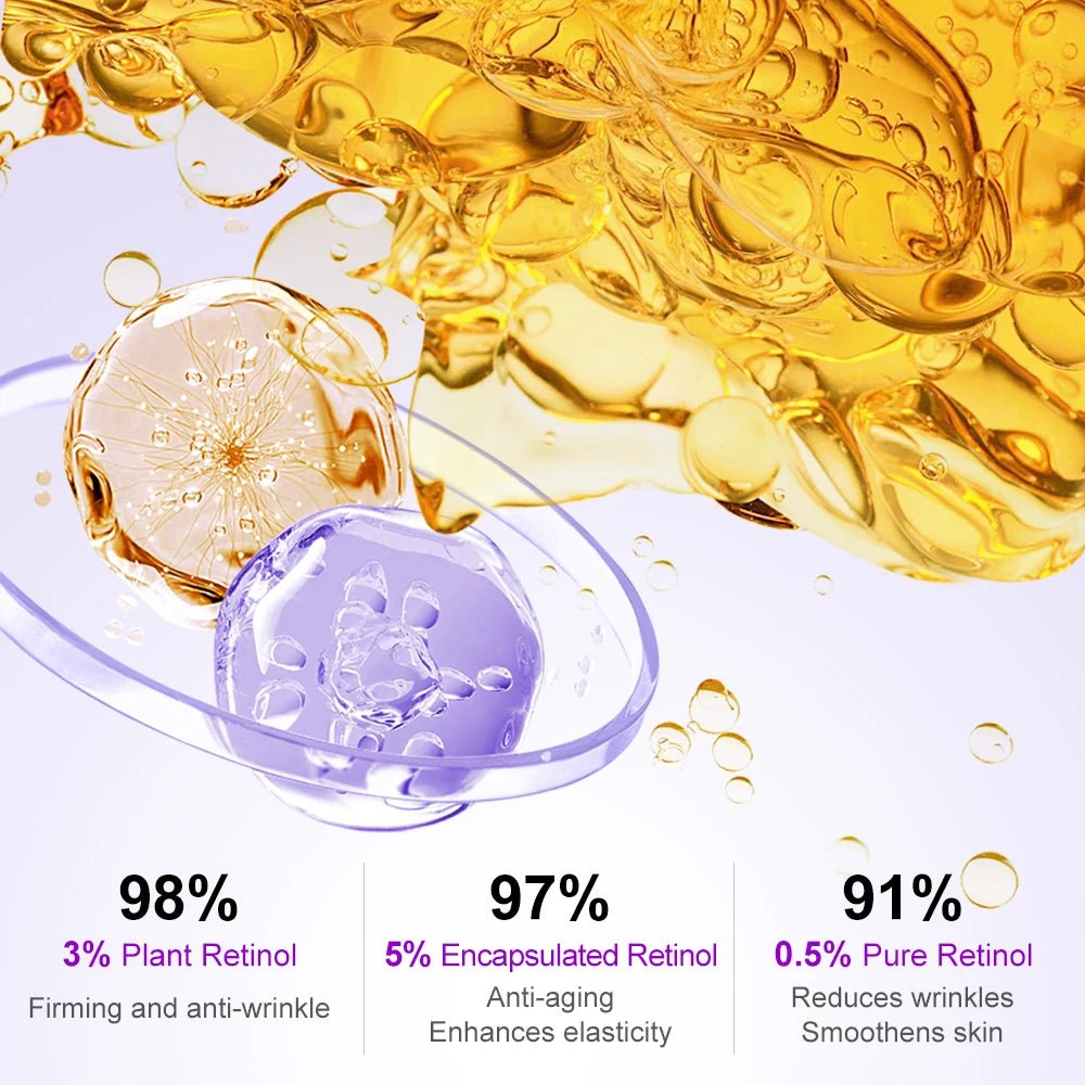 Retinol Serum Facial Wrinkle Anti-Aging Collagen Hyaluronic Skin Smoothing Tightening Rejuvenation Brighten Essence Face Care - Velvet Haven