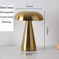 Retro Mushroom LED Table Lamp Touch Sensor Rechargeable Bedside Reading Light for Bedroom Restaurant Bar Decor - Velvet Haven