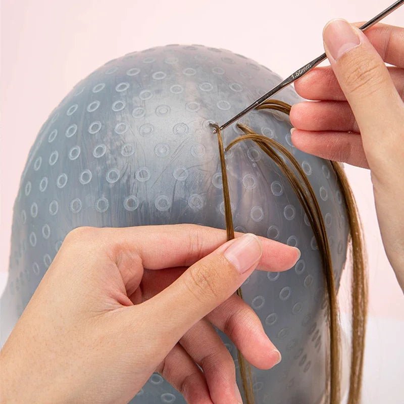 Reusable Silicone Hair Highlighting Cap with Hook Needle - Velvet Haven
