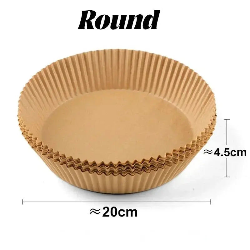 Round Air Fryer Paper Disposable Non-Stick Airfryer Baking Papers Microwave Oven Pot Oil Absorbing Gasket Kitchen Accessories - Velvet Haven