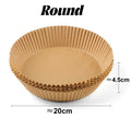 Round Air Fryer Paper Disposable Non-Stick Airfryer Baking Papers Microwave Oven Pot Oil Absorbing Gasket Kitchen Accessories - Velvet Haven