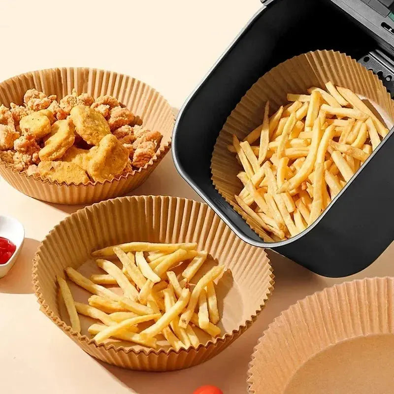 Round Air Fryer Paper Disposable Non-Stick Airfryer Baking Papers Microwave Oven Pot Oil Absorbing Gasket Kitchen Accessories - Velvet Haven