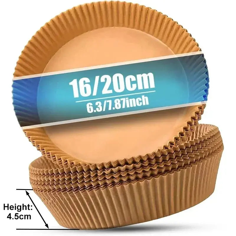 Round Air Fryer Paper Disposable Non-Stick Airfryer Baking Papers Microwave Oven Pot Oil Absorbing Gasket Kitchen Accessories - Velvet Haven