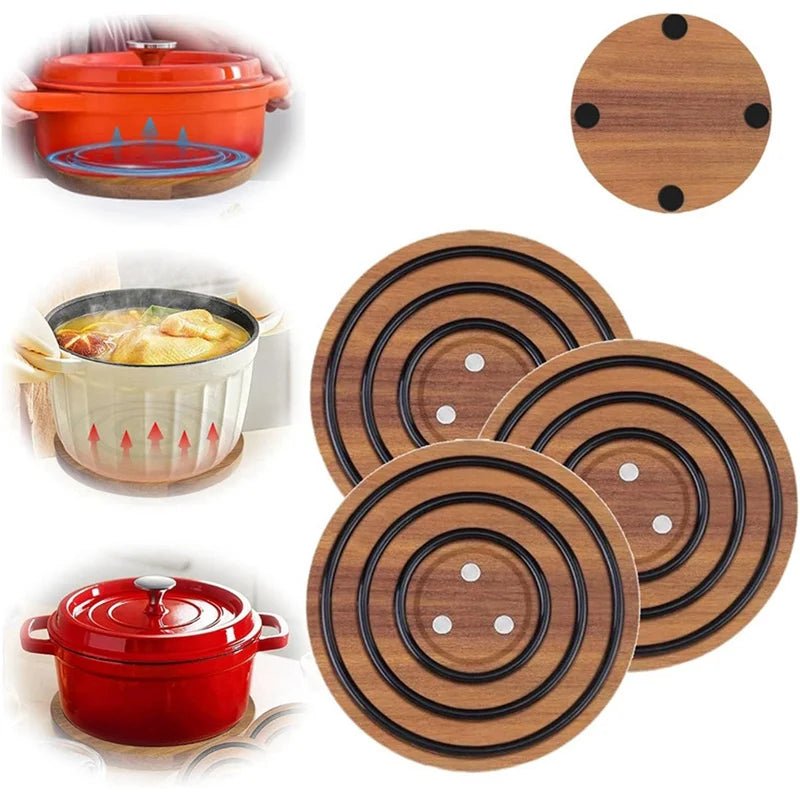 Round Wooden Magnetic Pot Holder - Velvet Haven