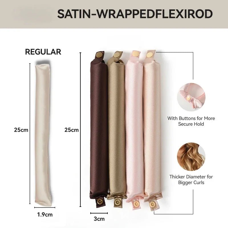 Satin Heatless Hair Curling Rods - 2/3/4 Pack - Velvet Haven