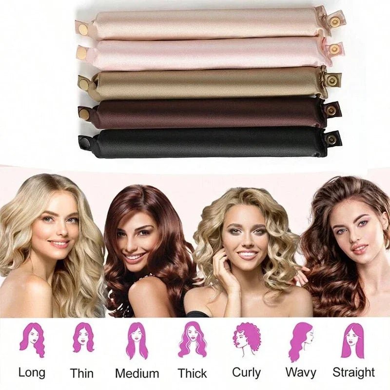 Satin Heatless Hair Curling Rods - 2/3/4 Pack - Velvet Haven