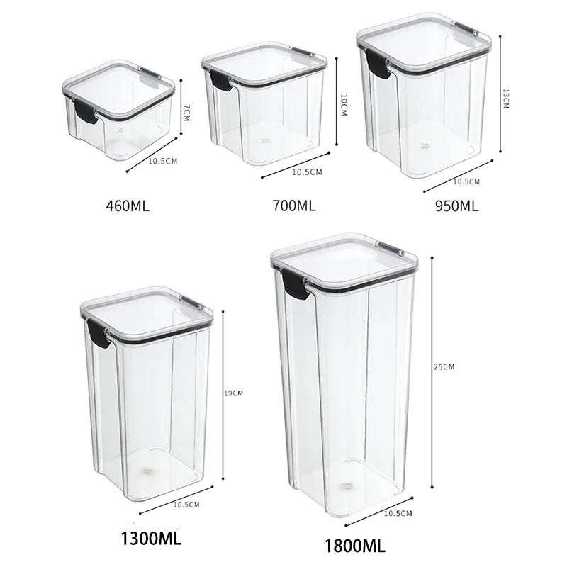 Sealed Jars Kitchen Grain Storage Organizer Large Tank Plastic Moisture-proof Storage Box Household Seasoning Jars Set - Velvet Haven
