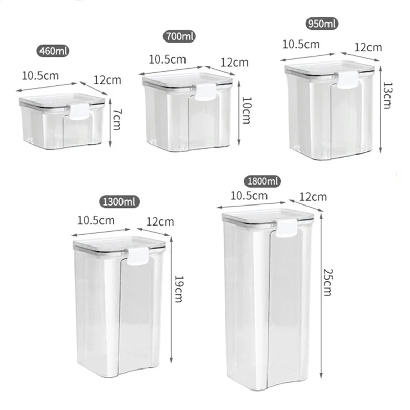 Sealed Jars Kitchen Grain Storage Organizer Large Tank Plastic Moisture-proof Storage Box Household Seasoning Jars Set - Velvet Haven