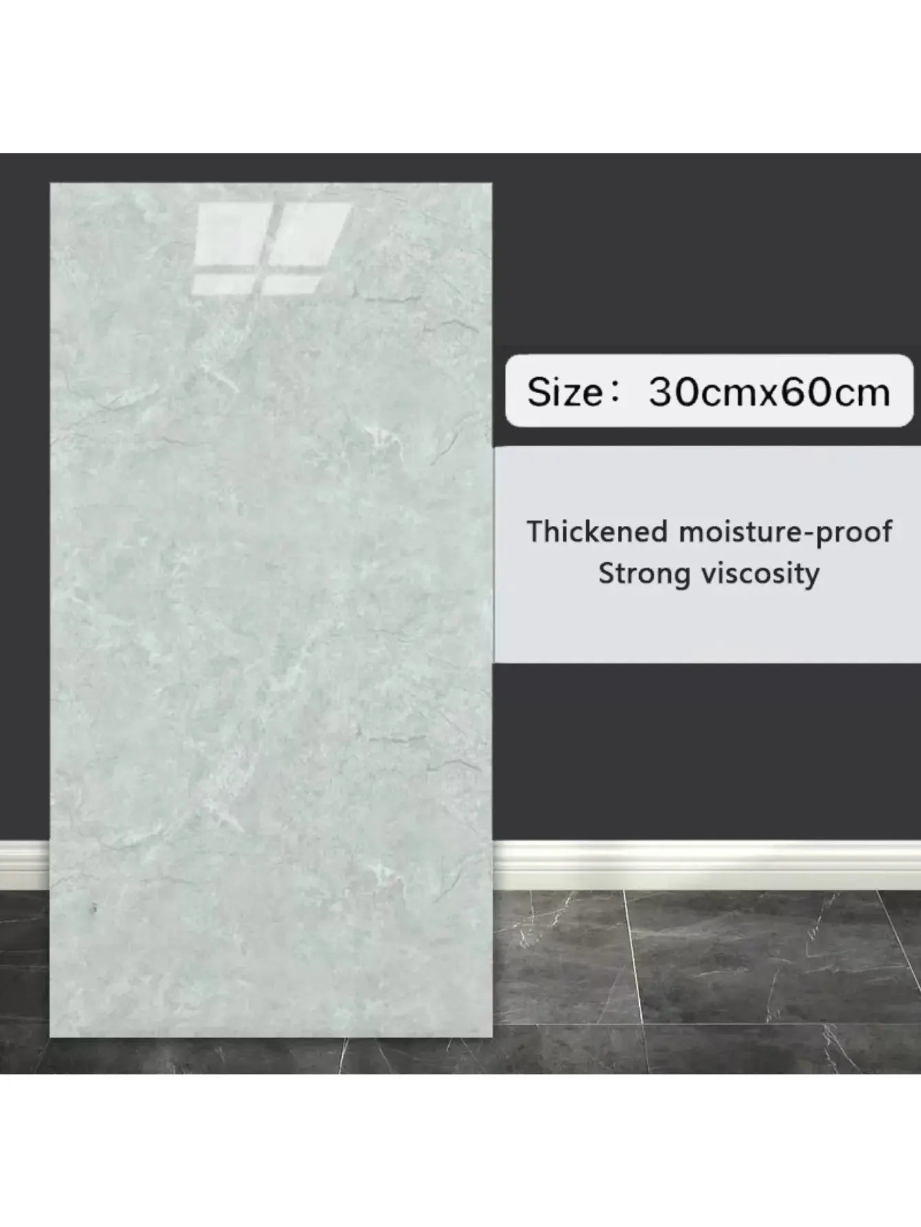 Self-adhesive Marble 10Pcs Tiles Sticker Waterproof 30cmx60cm Tiles Floor Stickers PVC Tile Kitchen Bathroom Wall Sticker - Velvet Haven