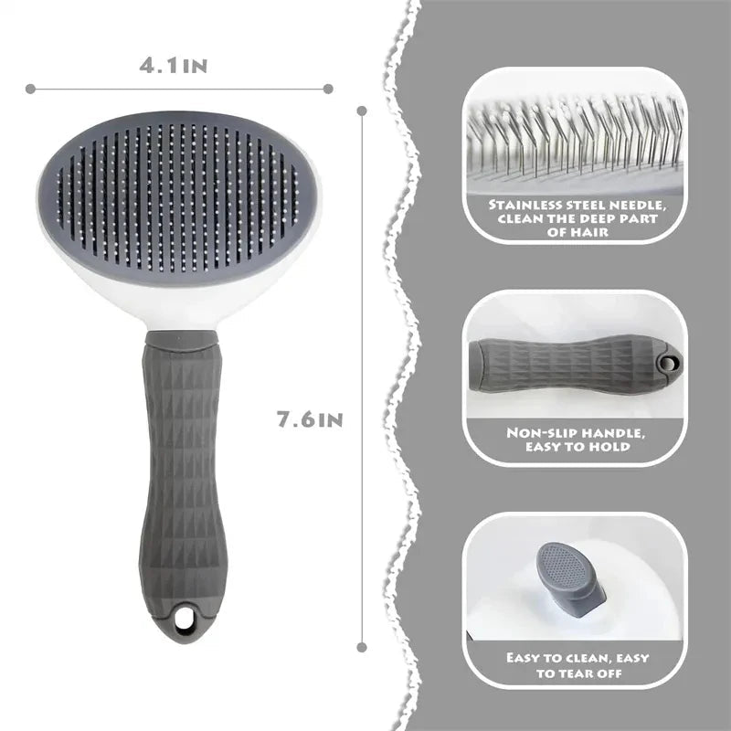 Self-cleaning Pet Hair Remove Comb Cat Slicker Brush Pet Hair Removal Comb For Cats Grooming Brushes Dog Combs Cat Accessories - Velvet Haven