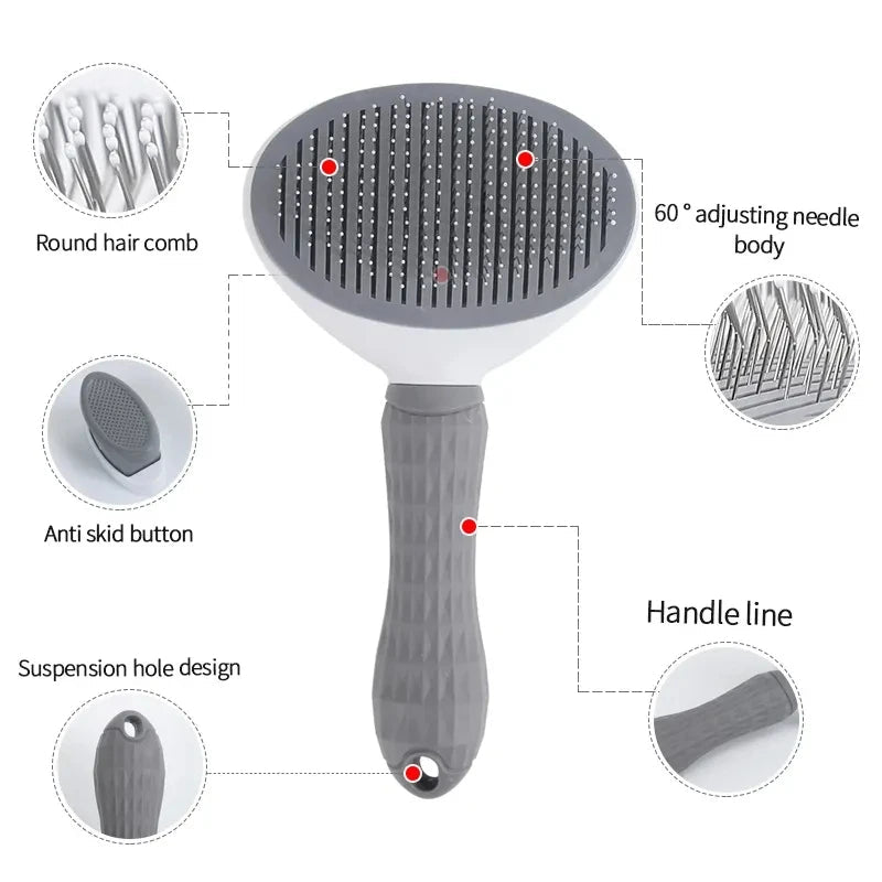 Self-cleaning Pet Hair Remove Comb Cat Slicker Brush Pet Hair Removal Comb For Cats Grooming Brushes Dog Combs Cat Accessories - Velvet Haven