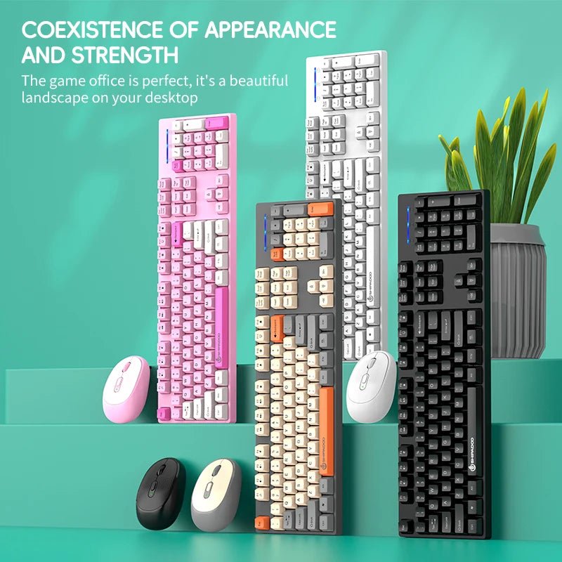 Shipadoo Gaming Wireless Keyboard and Mouse Combo Set,Computer Wireless Laptop Desktop Office PC Accessories Free Wireless Mouse - Velvet Haven