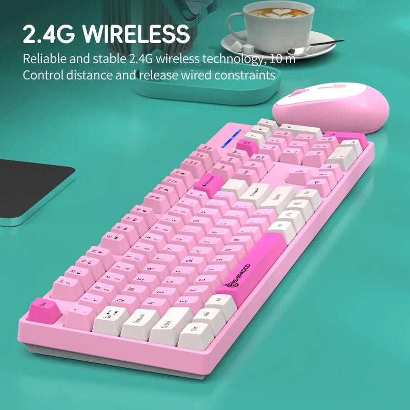 Shipadoo Gaming Wireless Keyboard and Mouse Combo Set,Computer Wireless Laptop Desktop Office PC Accessories Free Wireless Mouse - Velvet Haven