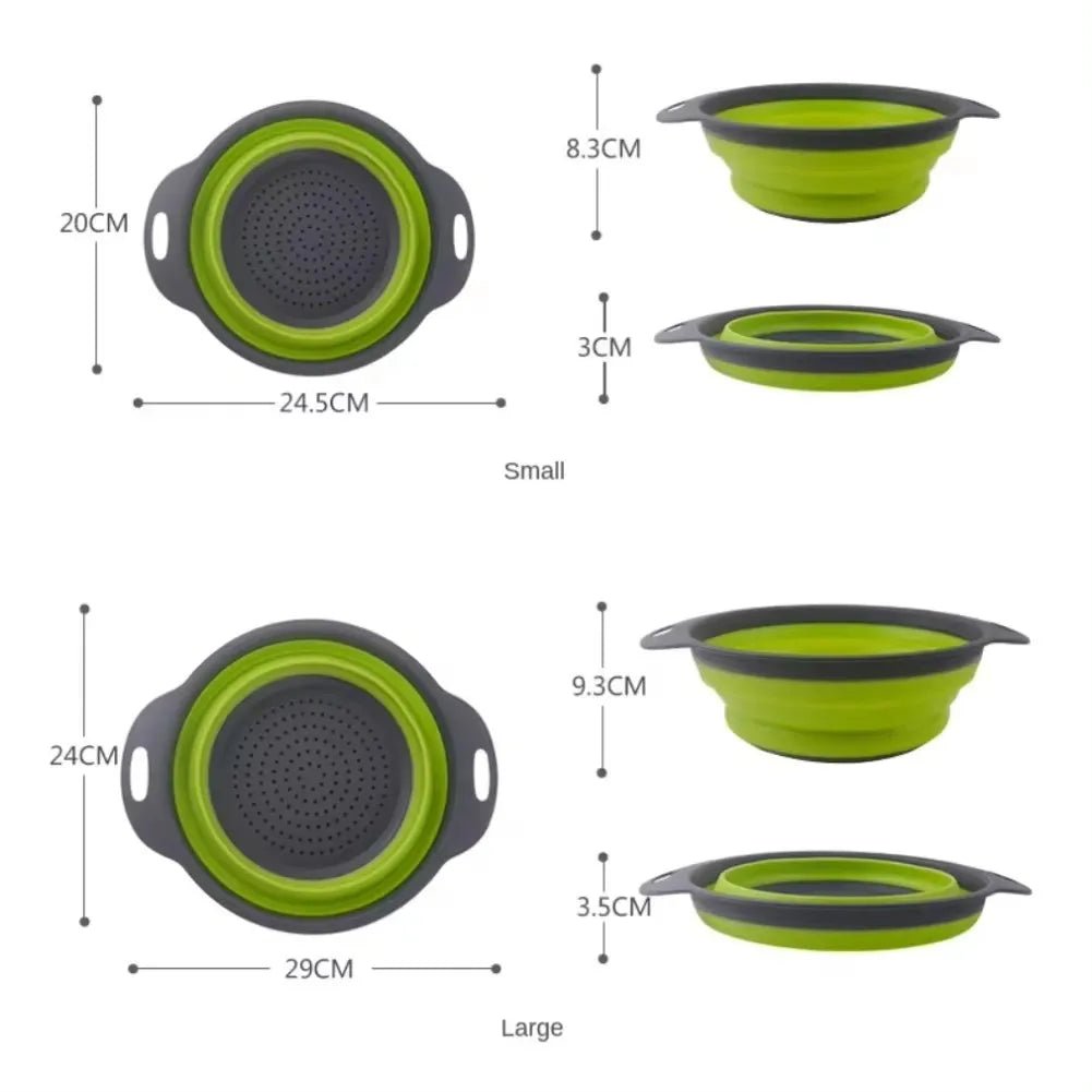 Collapsible Silicone Colander & Folding Drain Basket - Velvet Haven