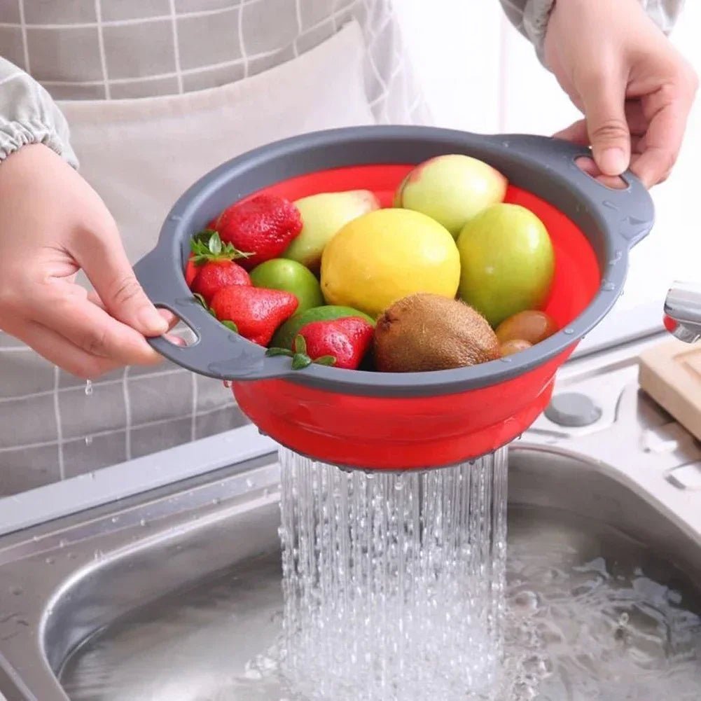Collapsible Silicone Colander & Folding Drain Basket - Velvet Haven