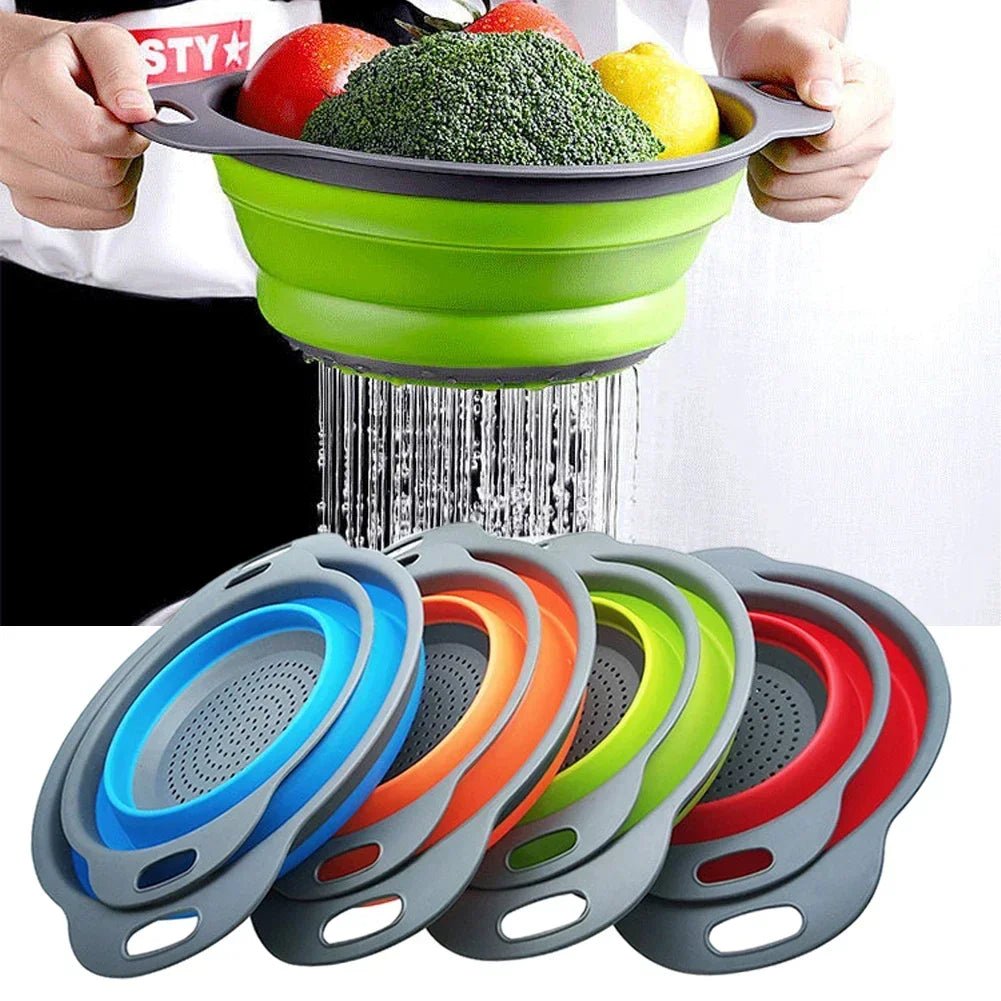 Collapsible Silicone Colander & Folding Drain Basket - Velvet Haven