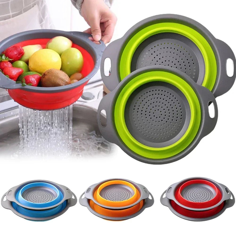Collapsible Silicone Colander & Folding Drain Basket - Velvet Haven